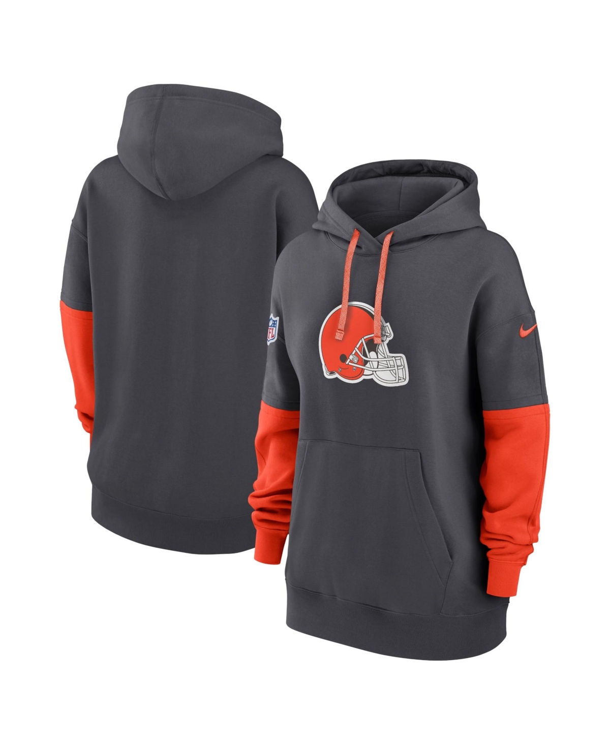 Nike Women's Anthracite Cleveland Browns Sideline Essential Hoodie - Anthracite, Orange