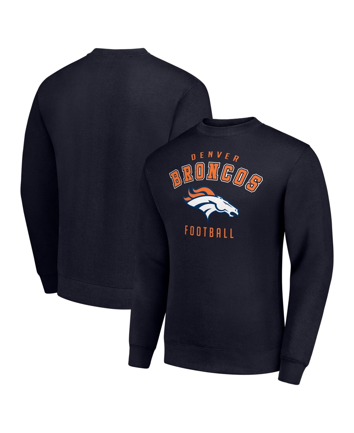 Starter Men's Navy Denver Broncos Team Logo Pullover Sweatshirt - Navy