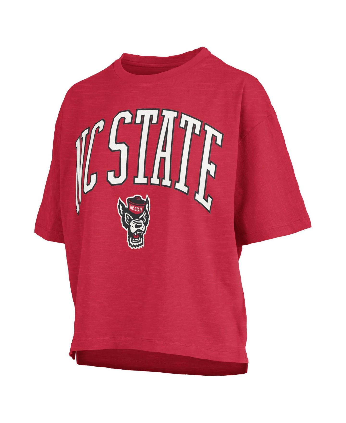 Женская футболка Pressbox Red NC State Wolfpack Oversized Nelson Arch Over Logo Slub — фото 2