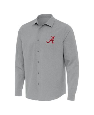 Men's Gray Alabama Crimson Tide Exposure Woven Long-Sleeve Button-Up Shirt