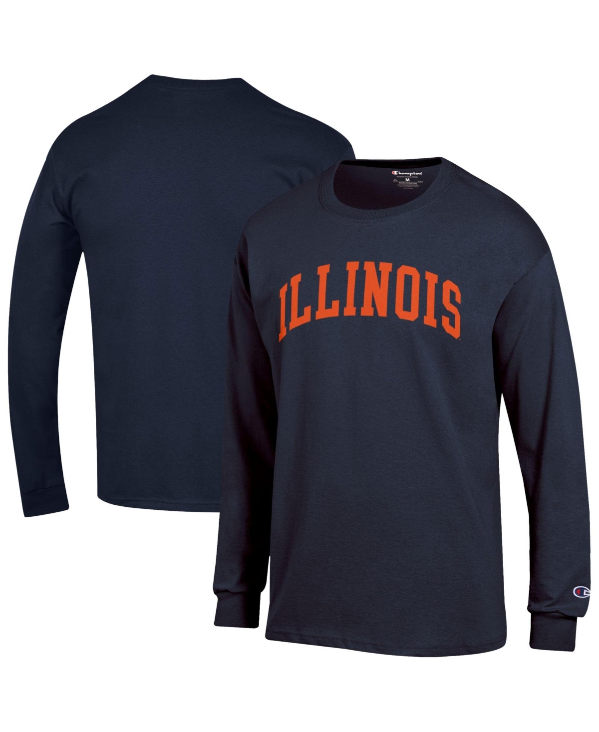 Champion Men's Navy Illinois Fighting Illini Basic Arch Long-Sleeve T-Shirt - Navy