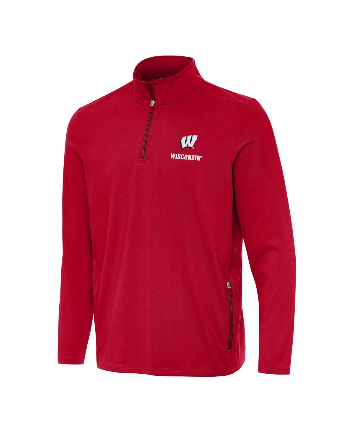 Antigua Men's Red Wisconsin Badgers Perilous Quarter-Zip Sweatshirt - Red