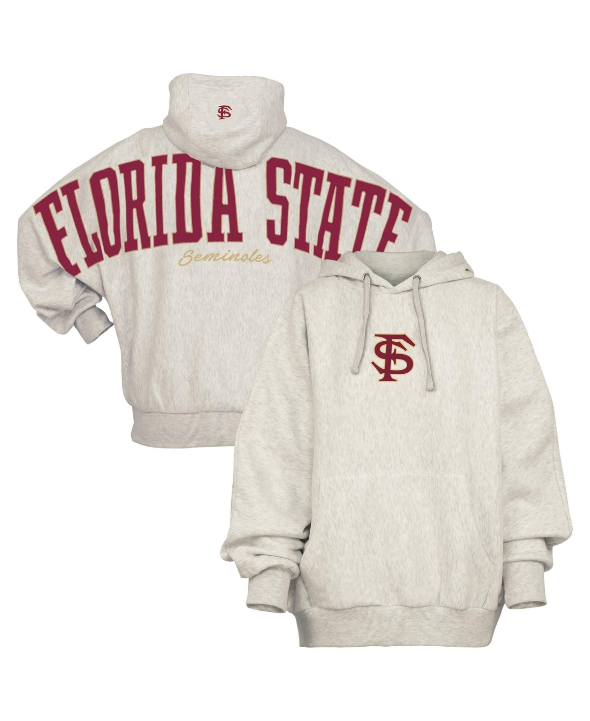 Pressbox Women's Gray Florida State Seminoles Belvedere Oversized Hoodie - Gray