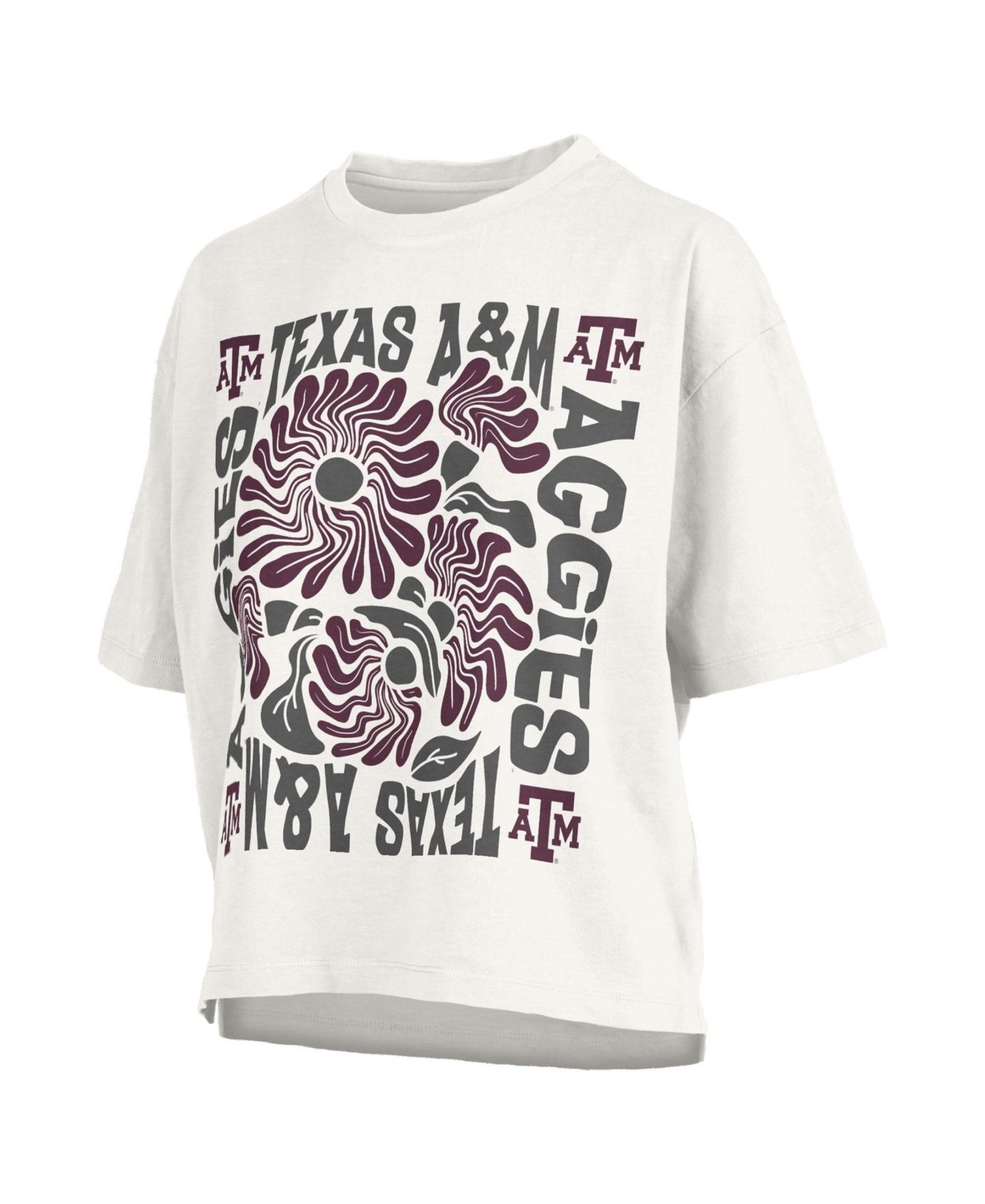 Женская футболка Pressbox White Texas A M Aggies Elena Oversized Slub — фото 2
