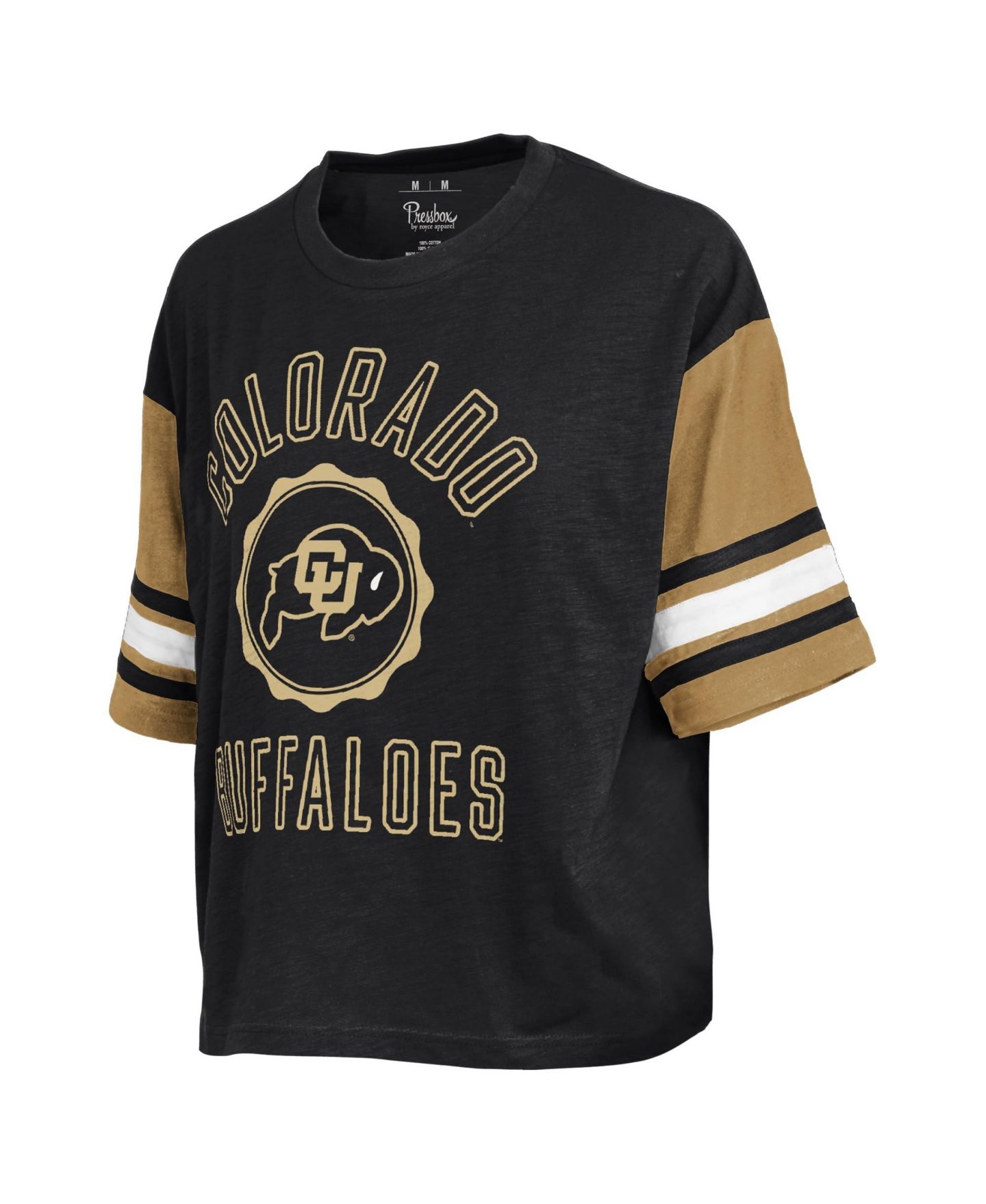 Женская футболка Pressbox Black Colorado Buffaloes Sunday Color block Seal Slub — фото 2