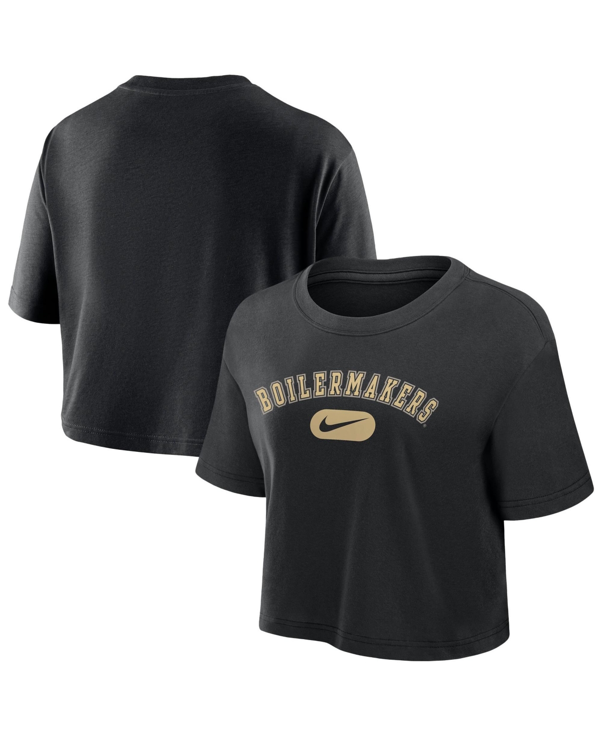 Nike Women's Black Purdue Boilermakers Dri-fit Cropped T-Shirt - Black