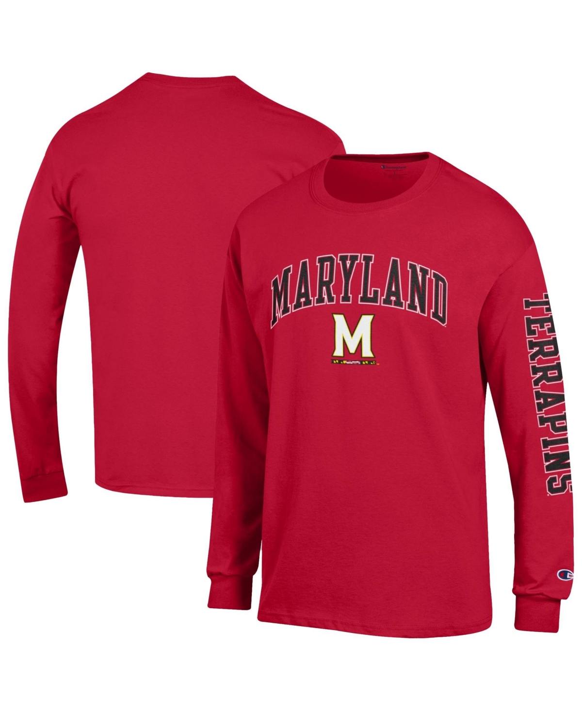 Champion Men's Red Maryland Terrapins Arch Over Logo 2-Hit Long-Sleeve T-Shirt - Red