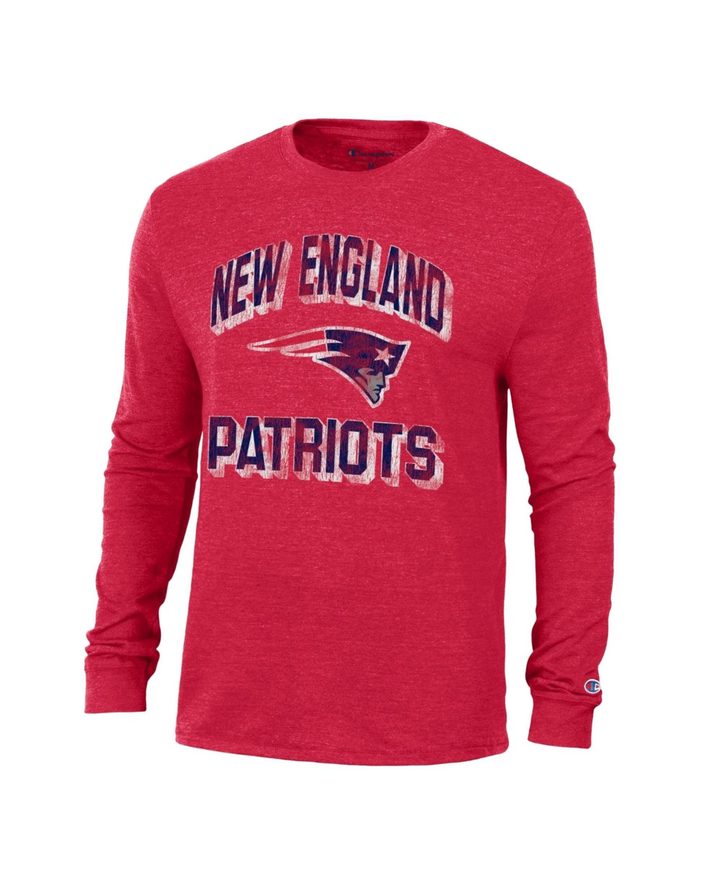 Мужская футболка Champion Red New England Patriots Ultimate Tri-Blend Long-Sleeve — фото 2