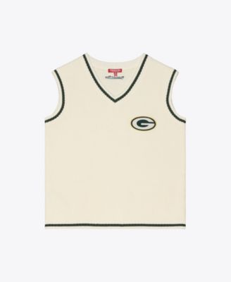 Women's Cream Green Bay Packers Retro Roots V-Neck Sweater Vest