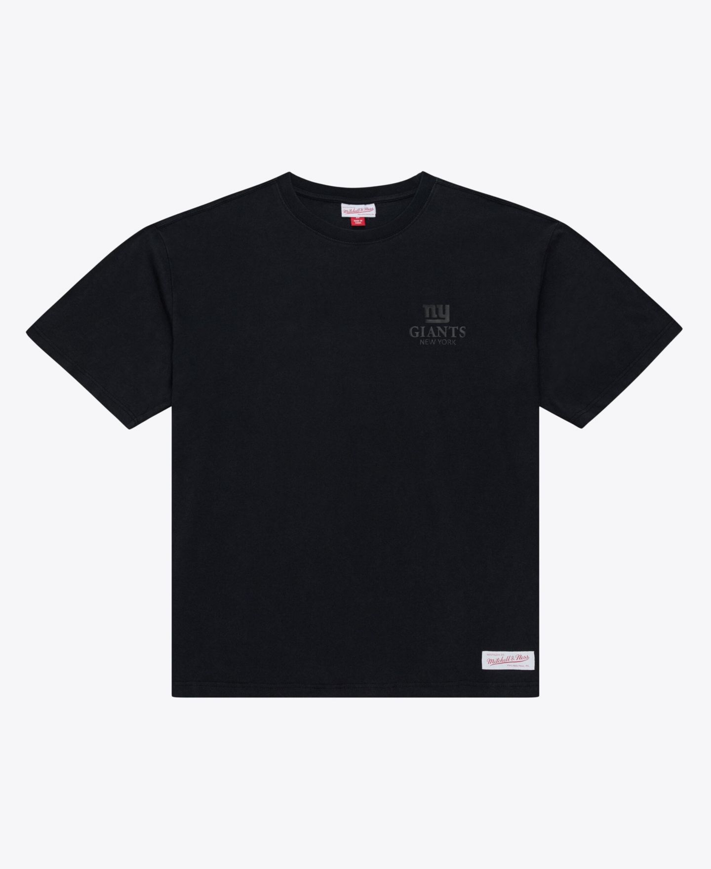 Мужская футболка Mitchell & Ness Mitchell Ness Black New York Giants Core Essentials Micro Logo — фото 1