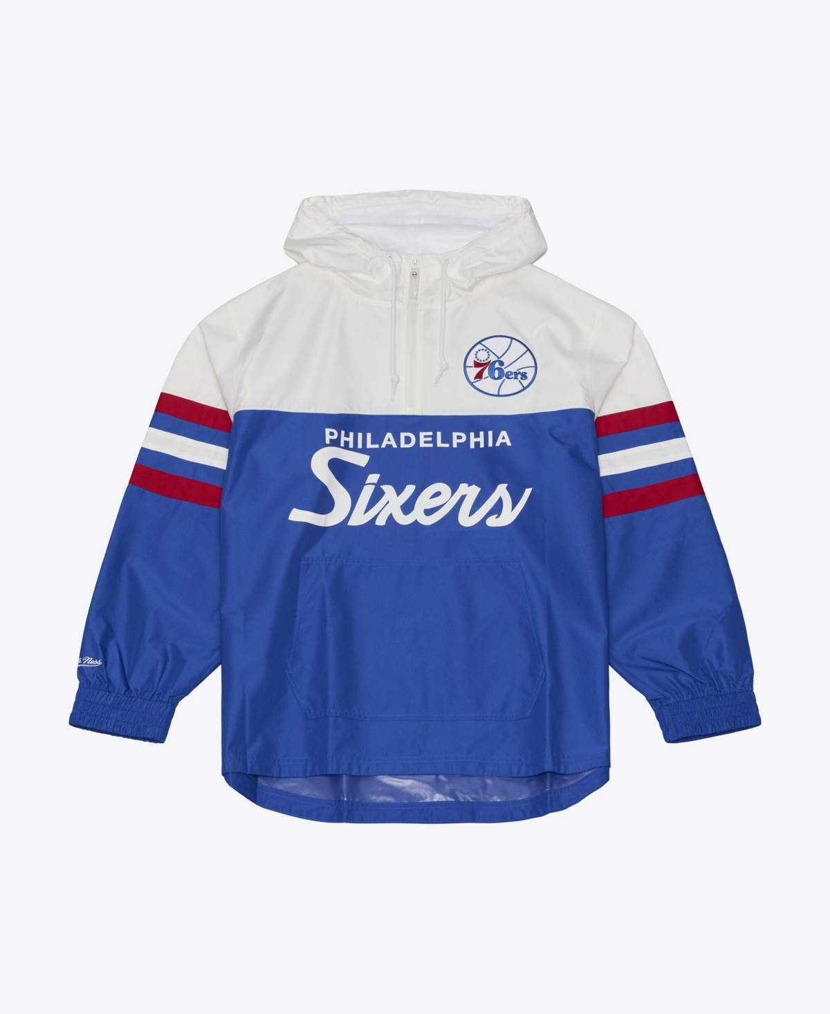 Mitchell & Ness Men's Mitchell Ness Royal Philadelphia 76ers Head Coach Lightweight Anorak Quarter-Zip Windbreaker - Royal