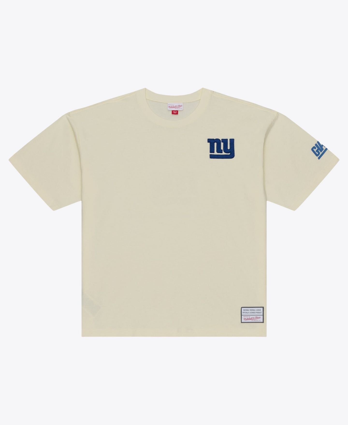 Мужская футболка Mitchell & Ness Cream New York Giants Oversized Heritage Hues — фото 2
