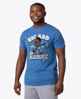 Men's and Women's Barry Sanders Royal Detroit Lions Caricature Player Graphic Tri-Blend T-Shirt