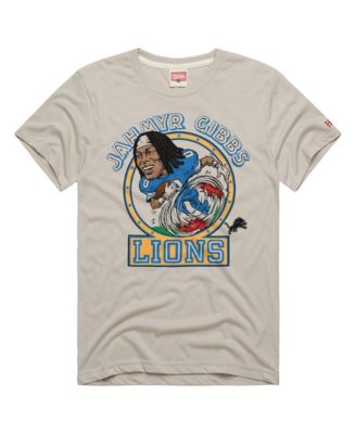 Men's and Women's Jahmyr Gibbs Stone Detroit Lions Caricature Player Graphic Tri-Blend T-Shirt