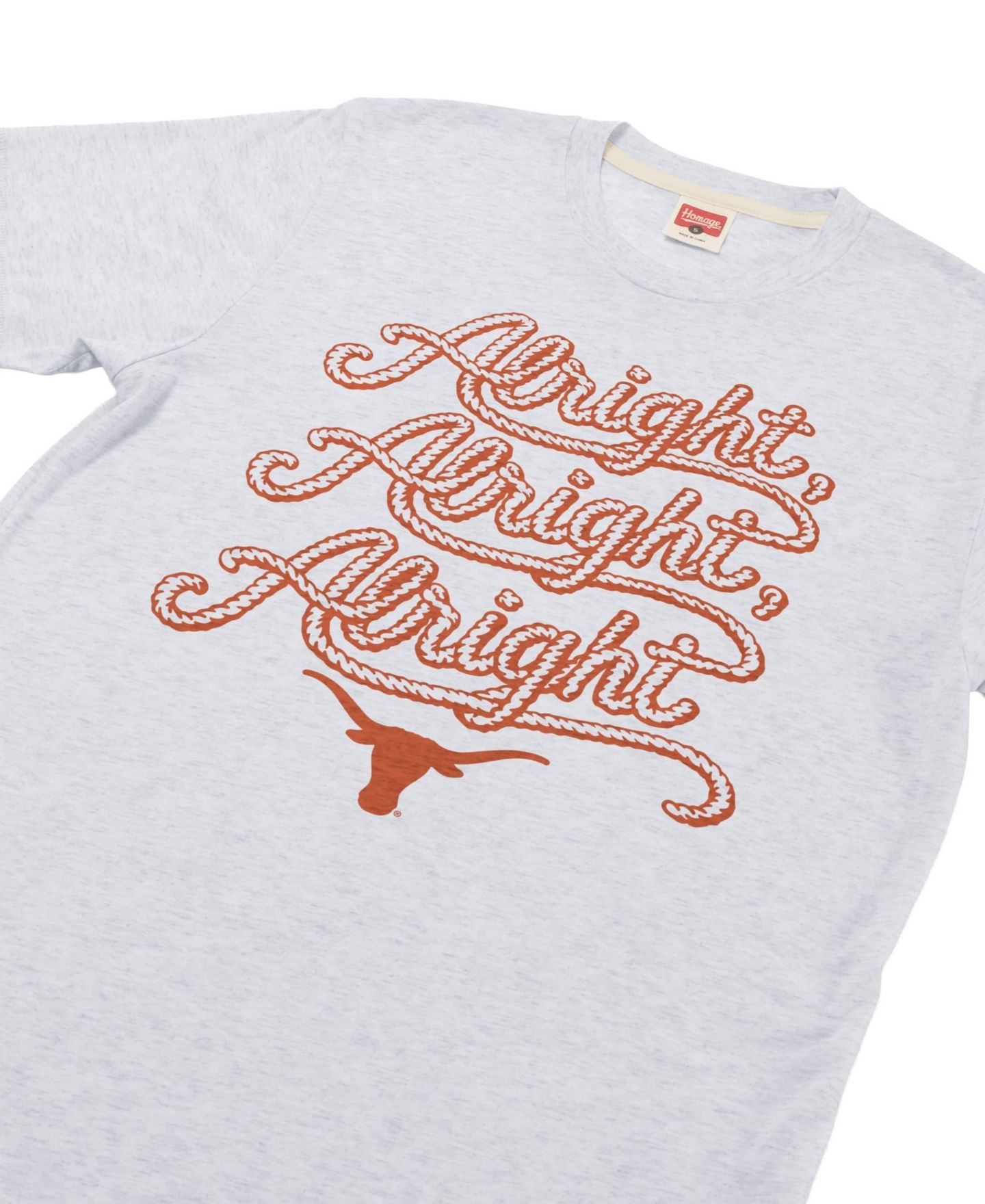Футболка Homage Ash Texas Longhorns Script Alright Alright Tri-Blend — фото 3