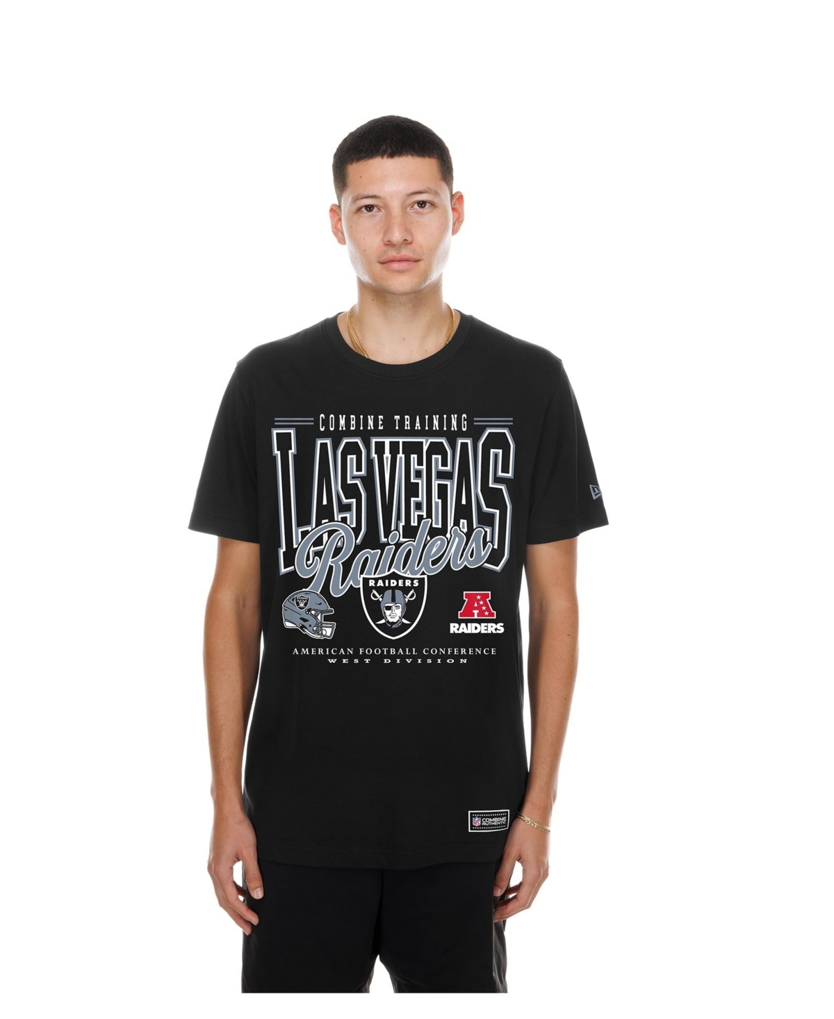 New Era Men's Black Las Vegas Raiders Combine Authentic T-Shirt - Black