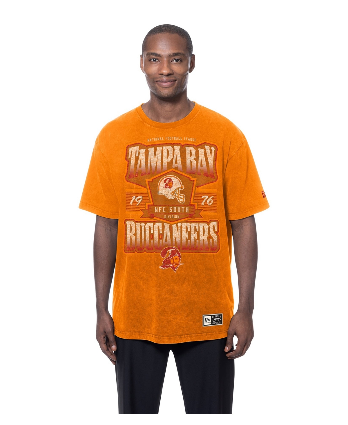 New Era Men's Orange Tampa Bay Buccaneers Throwback Mineral Wash T-Shirt - Orange