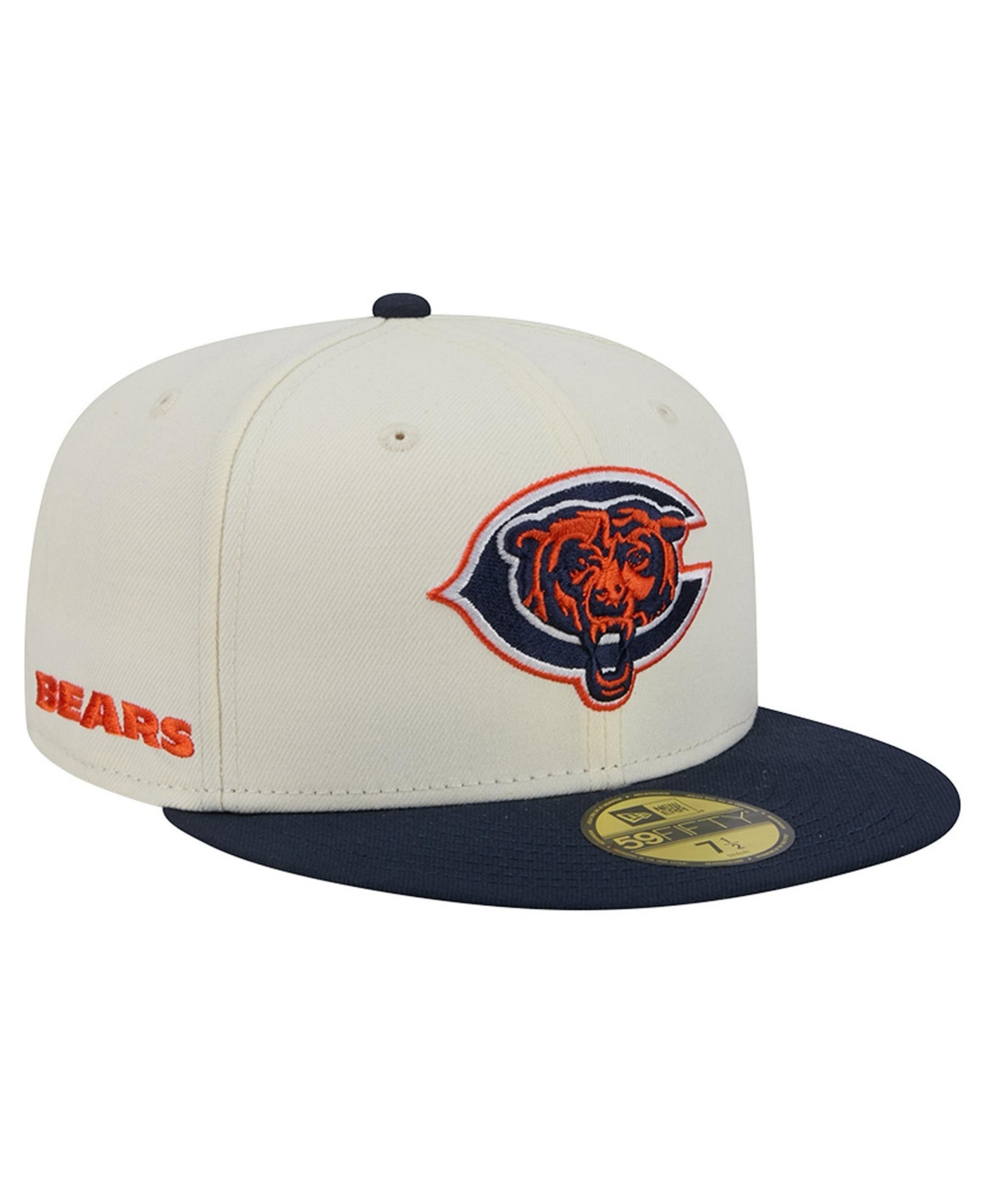 New Era Men's Cream/Navy Chicago Bears Deceptor 59FIFTY Fitted Hat - Cream, Navy