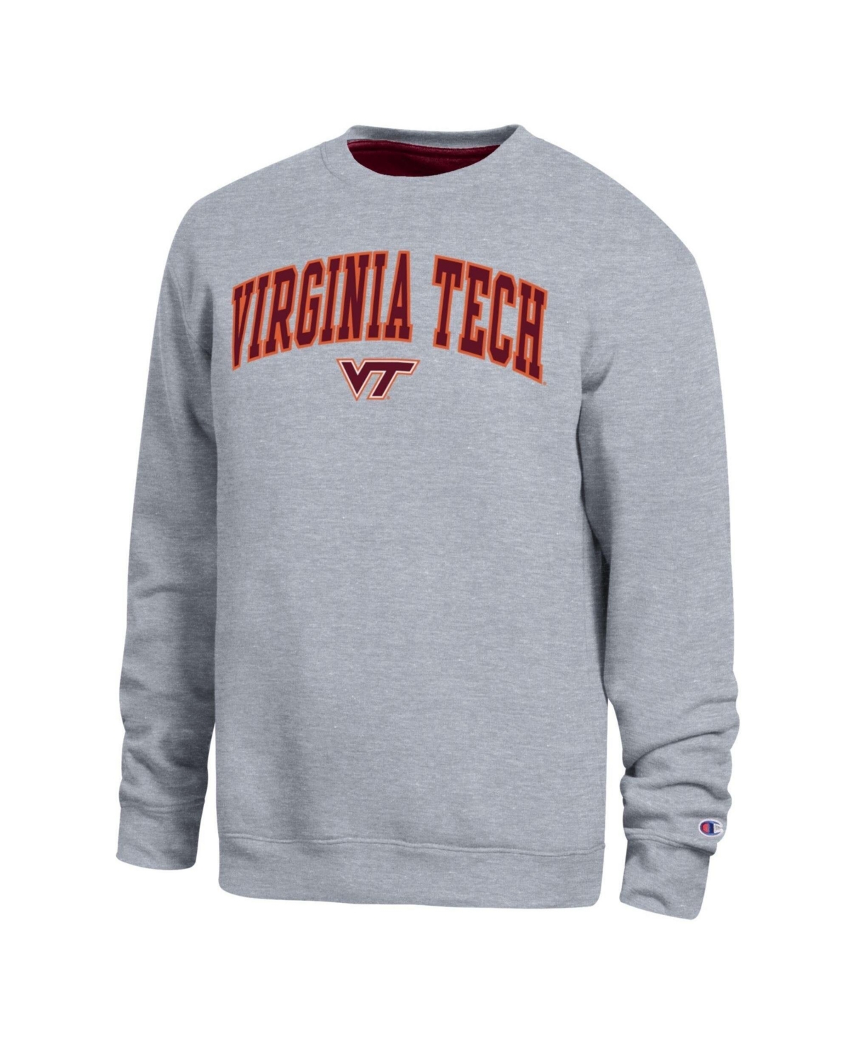 Champion Men's Heather Gray Virginia Tech Hokies Arch Sweatshirt - Heather Gray