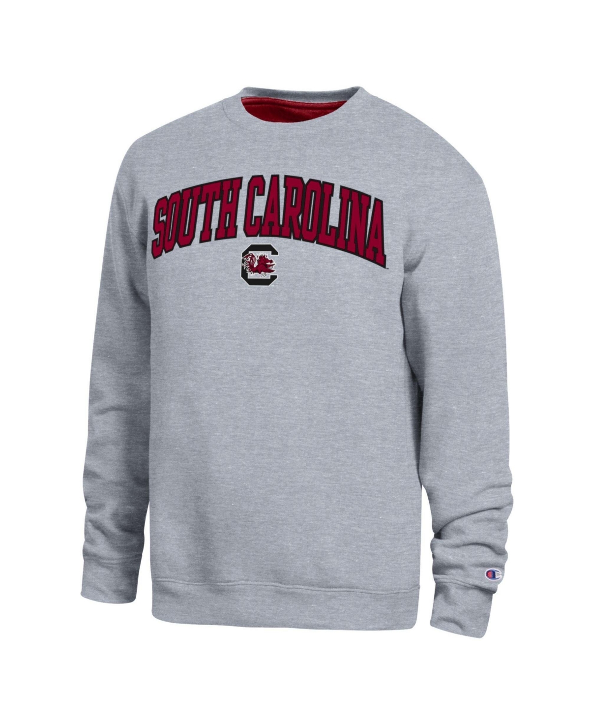 Champion Men's Heather Gray South Carolina Gamecocks Arch Sweatshirt - Heather Gray
