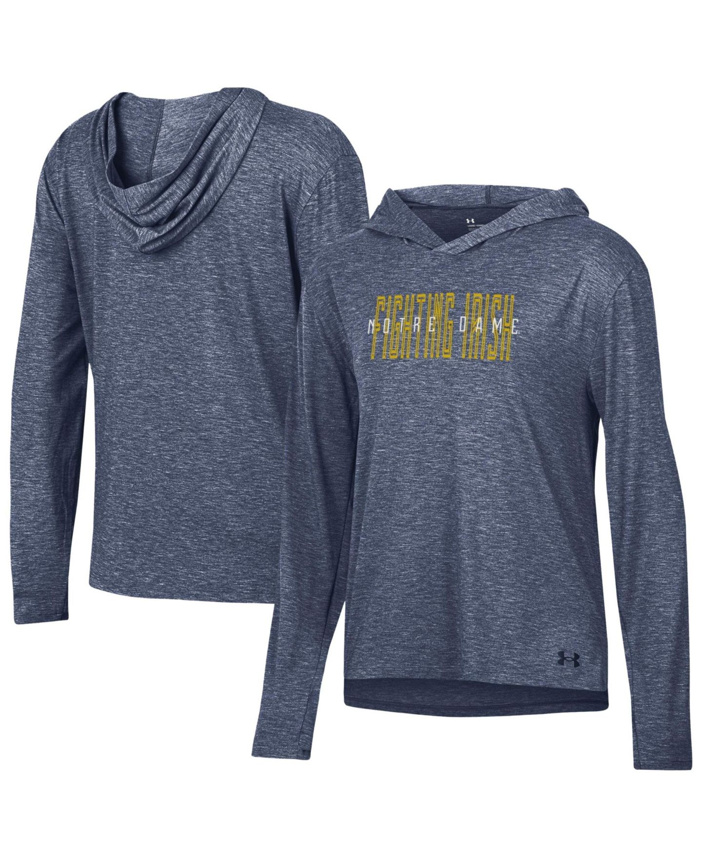 Женская футболка Under Armour Navy Notre Dame Fighting Irish Breezy Long-Sleeve Hooded — фото 1