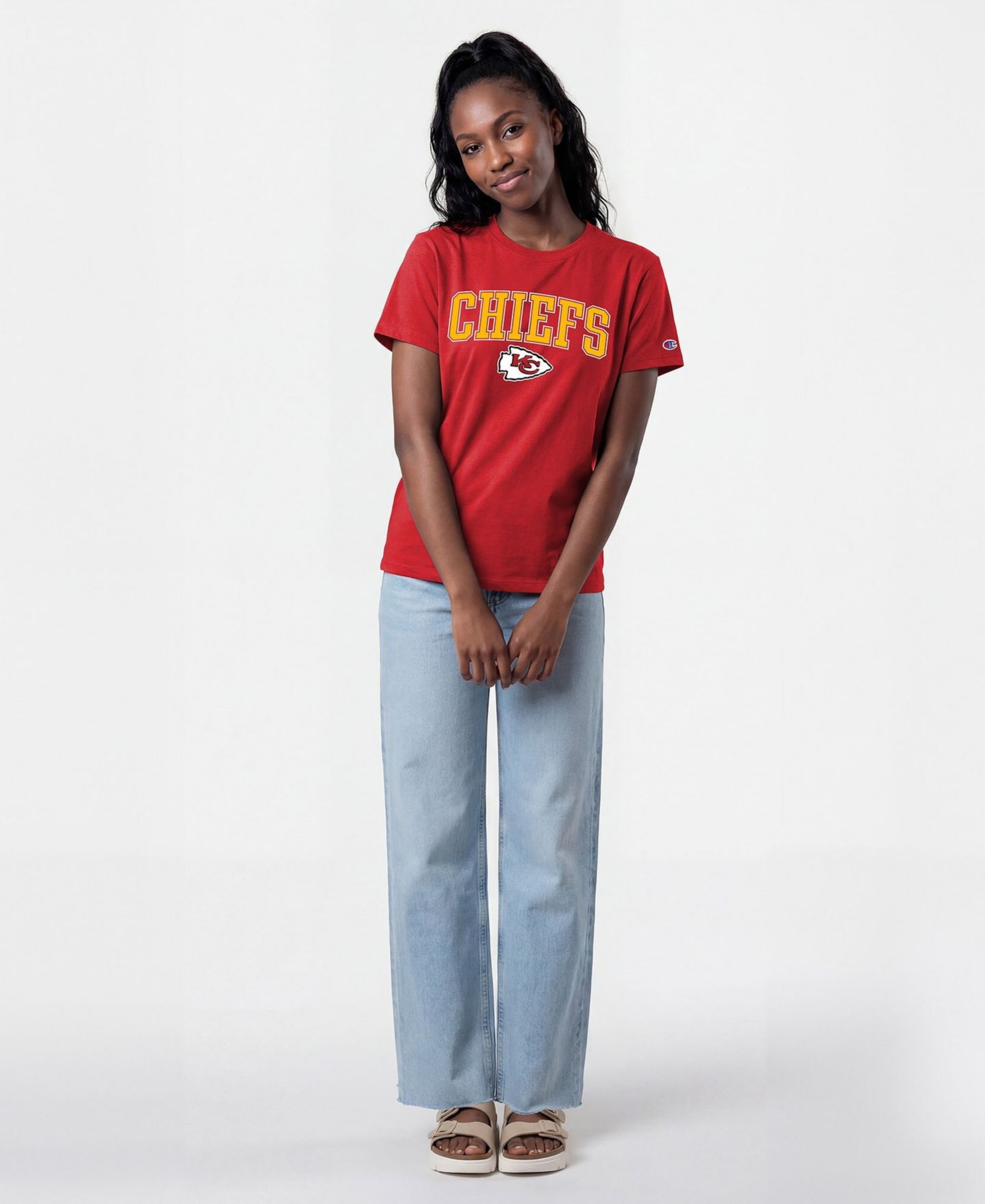 Женская футболка Champion Red Kansas City Chiefs Arched Over Logo — фото 3