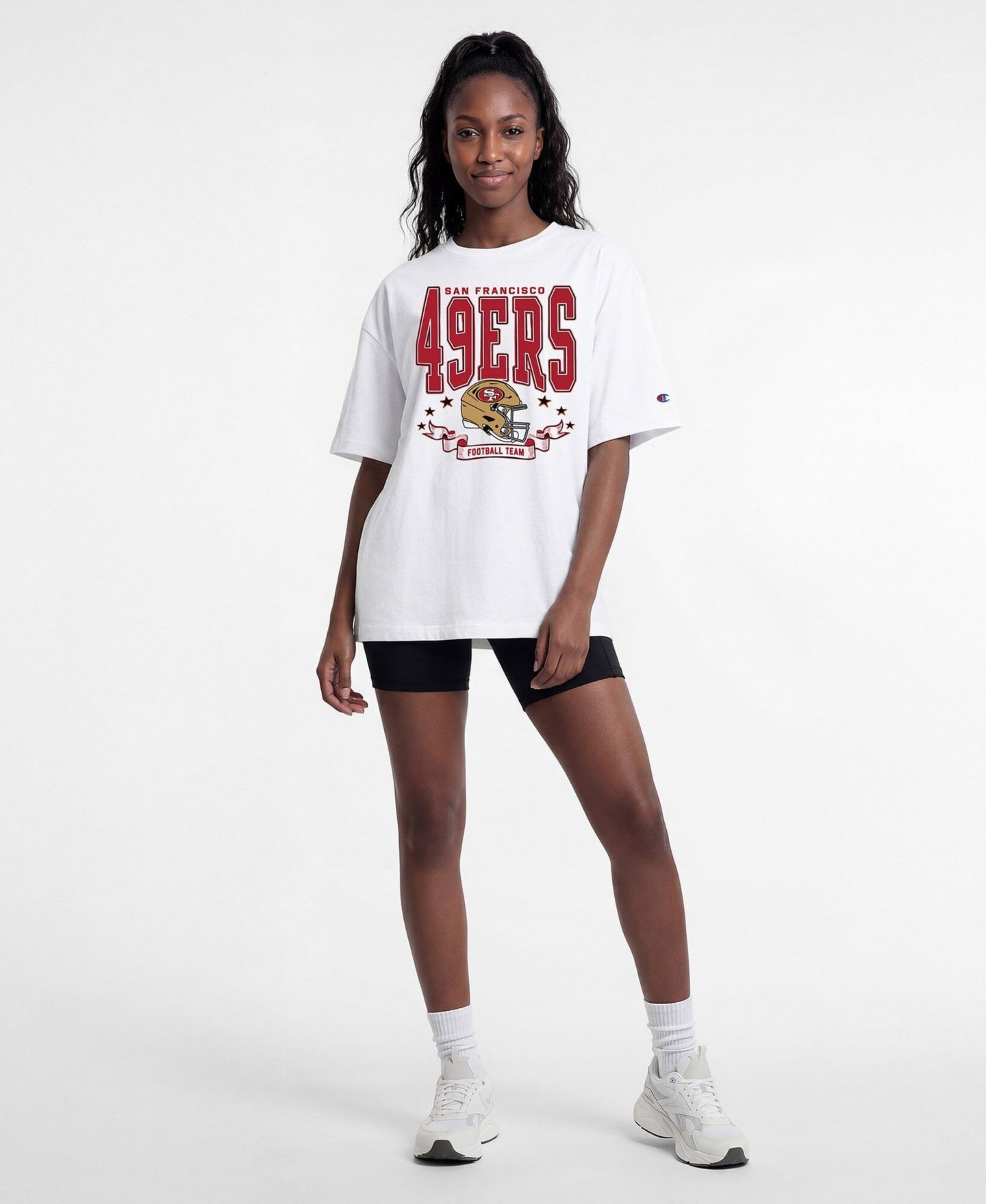 Женская футболка Champion White San Francisco 49ers Oversized — фото 3