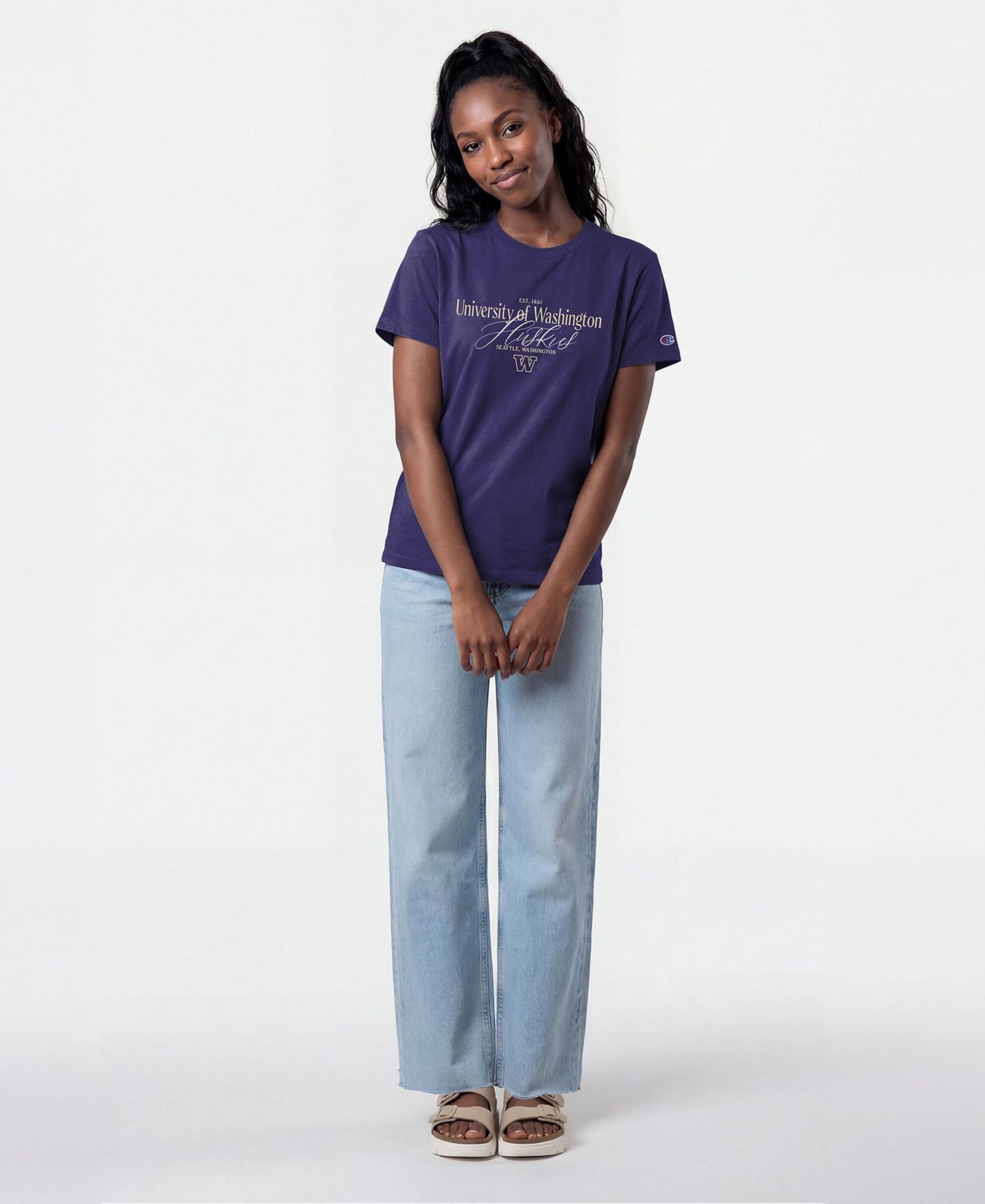 Женская футболка Champion Purple Washington Huskies Lifestyle — фото 3