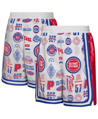 Big Boys' and Girls' White Detroit Pistons Ball Hog Dazzle Basketball Short
