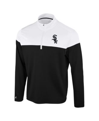 Men's Black/White Chicago White Sox Hinder Quarter-Zip Pullover