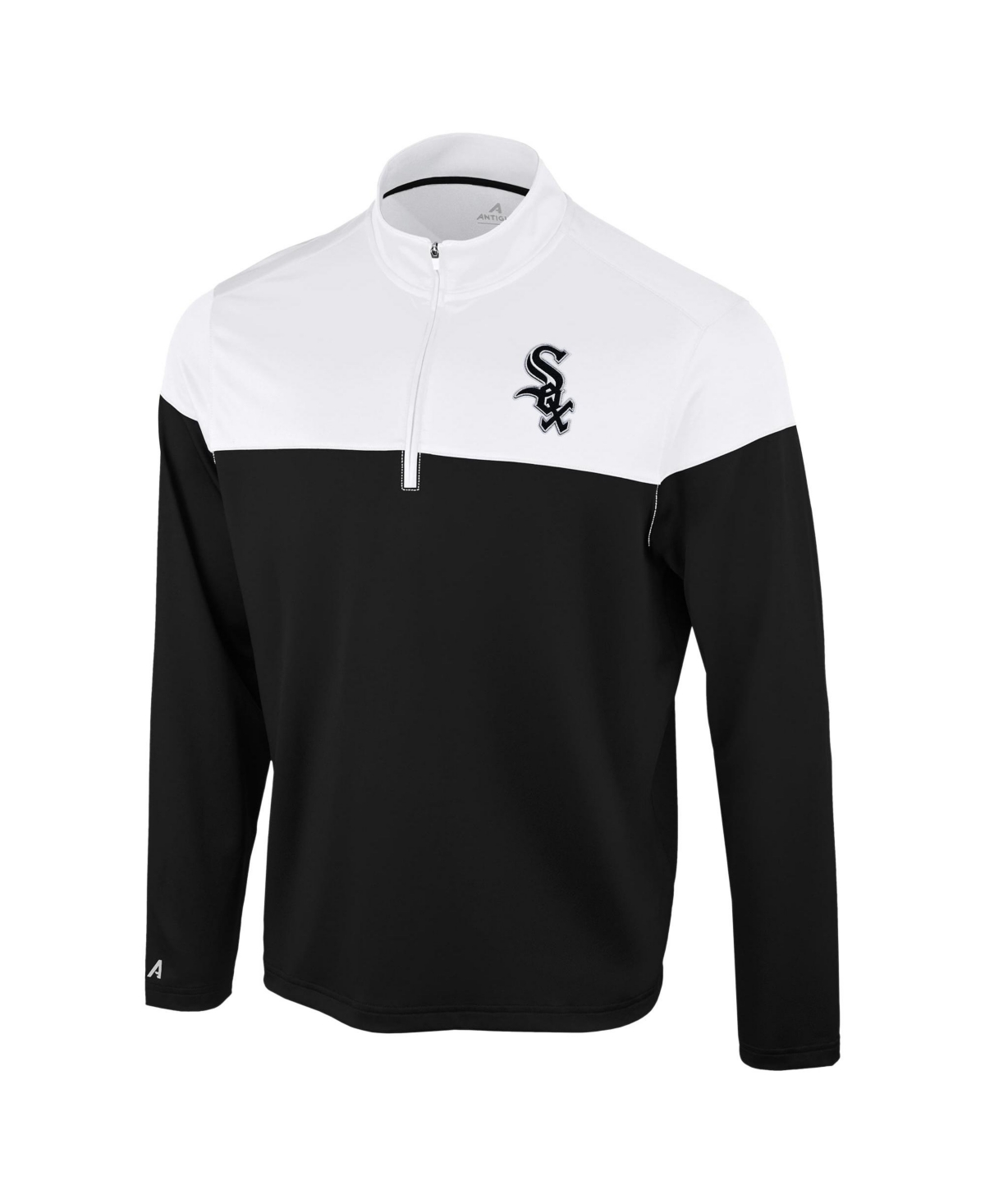 Antigua Men's Black/White Chicago White Sox Hinder Quarter-Zip Pullover - Black, White