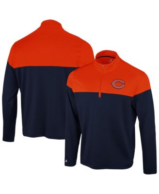 Men's Navy/Orange Chicago Bears Hinder Quarter-Zip Pullover