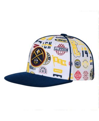 Big Boys' and Girls' White Denver Nuggets Piped Up Snapback Hat