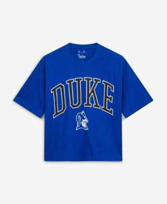 Women's Royal Duke Blue Devils Oversized Nelson Arch Over Logo Slub T-Shirt