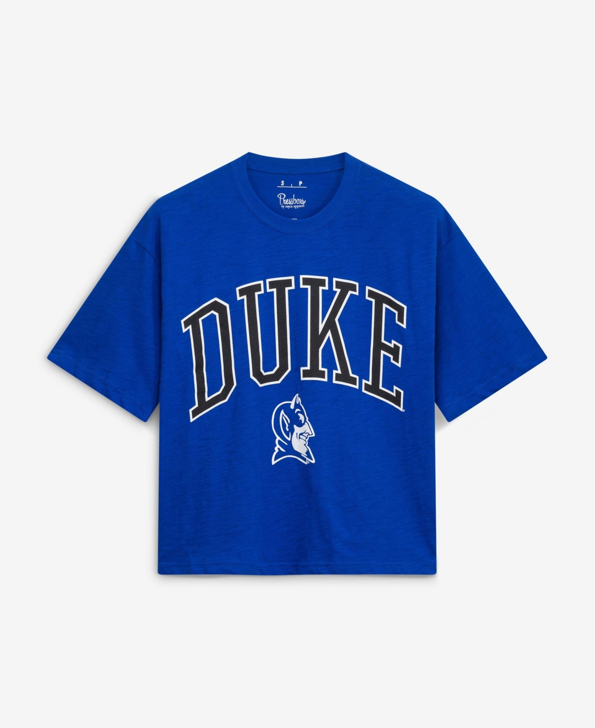 Pressbox Women's Royal Duke Blue Devils Oversized Nelson Arch Over Logo Slub T-Shirt - Royal