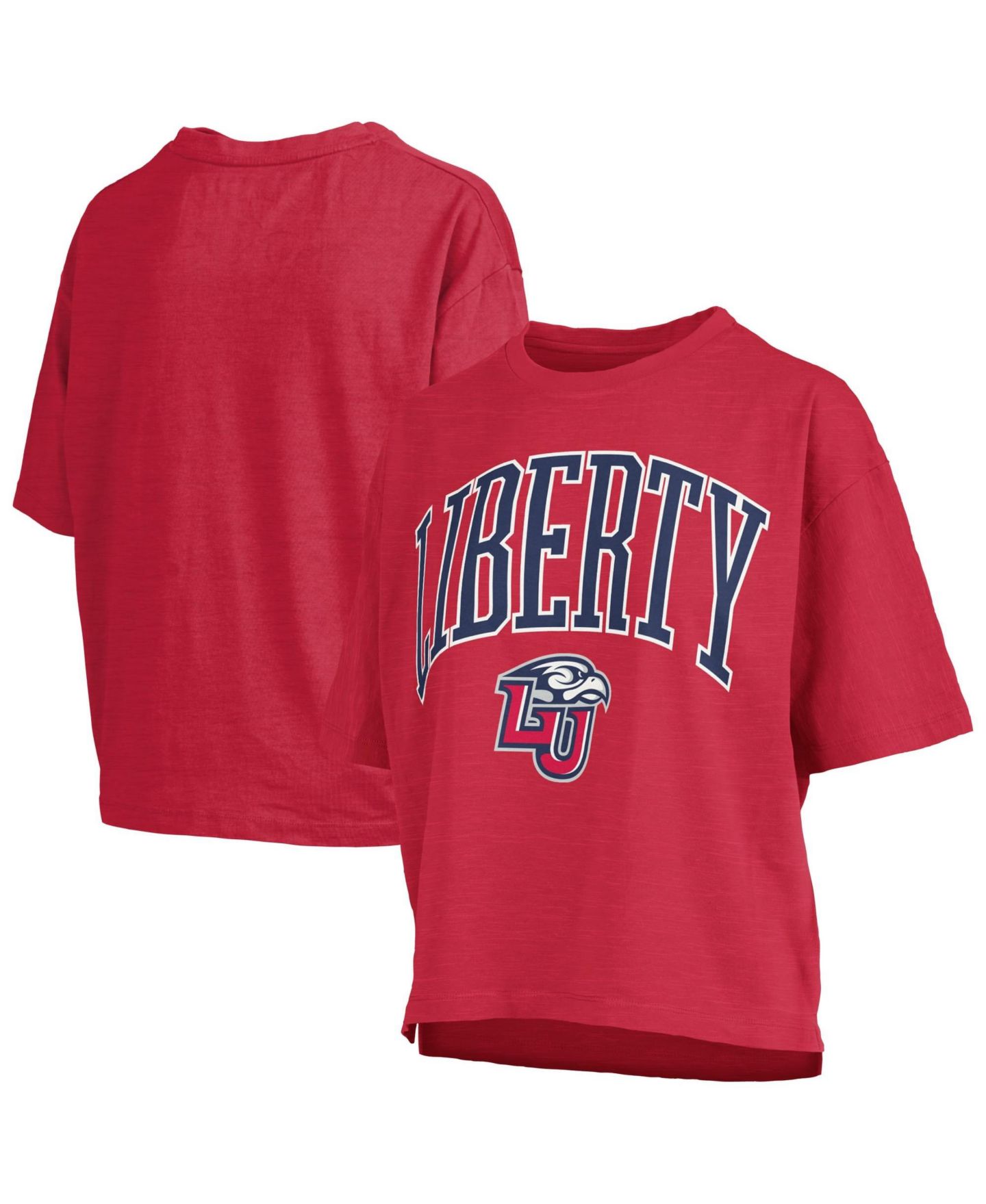 Женская футболка Pressbox Red Liberty Flames Oversized Nelson Arch Over Logo Slub — фото 1