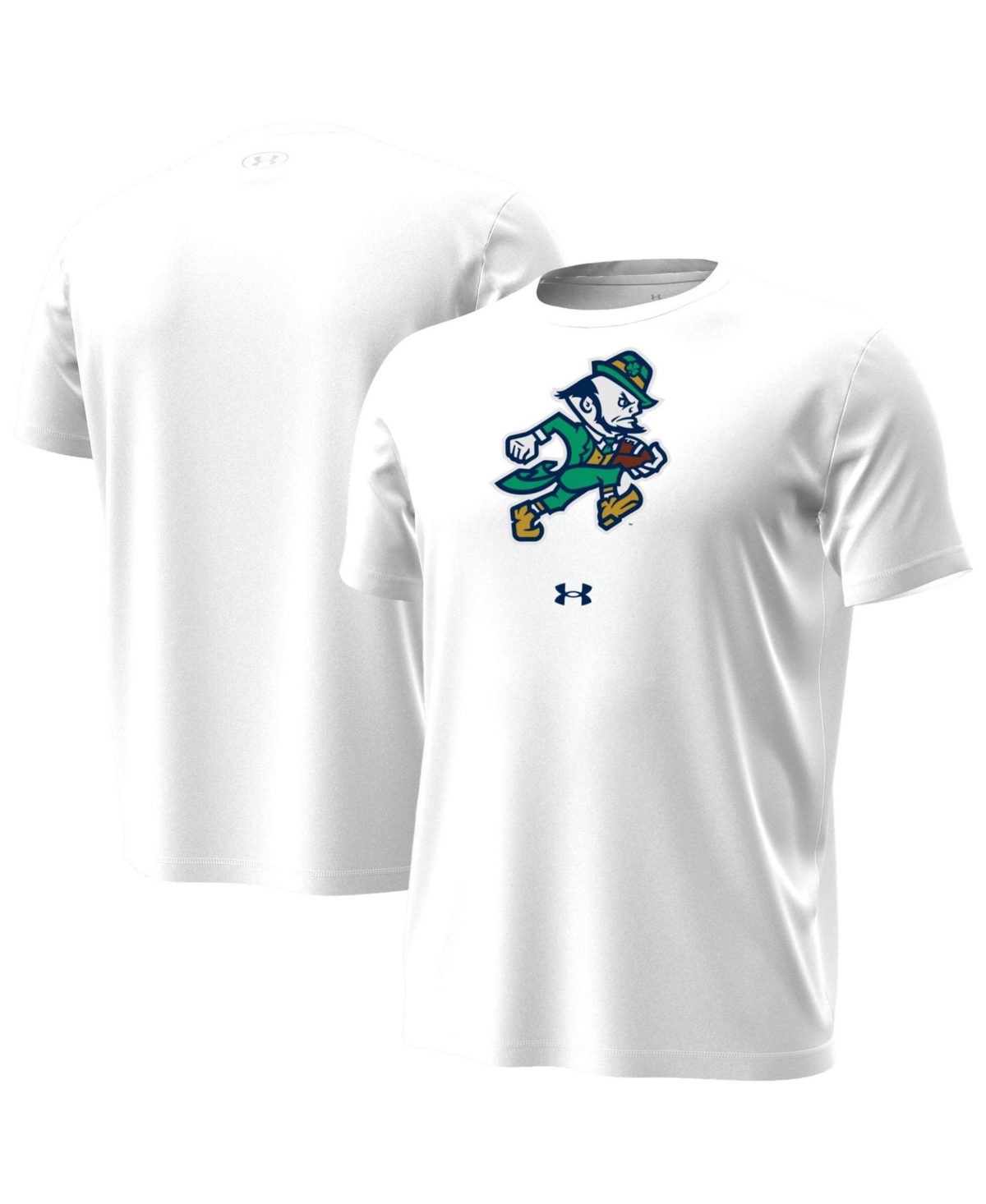 Under Armour Men's White Notre Dame Fighting Irish Football Leprechaun Tech Stretch T-Shirt - White