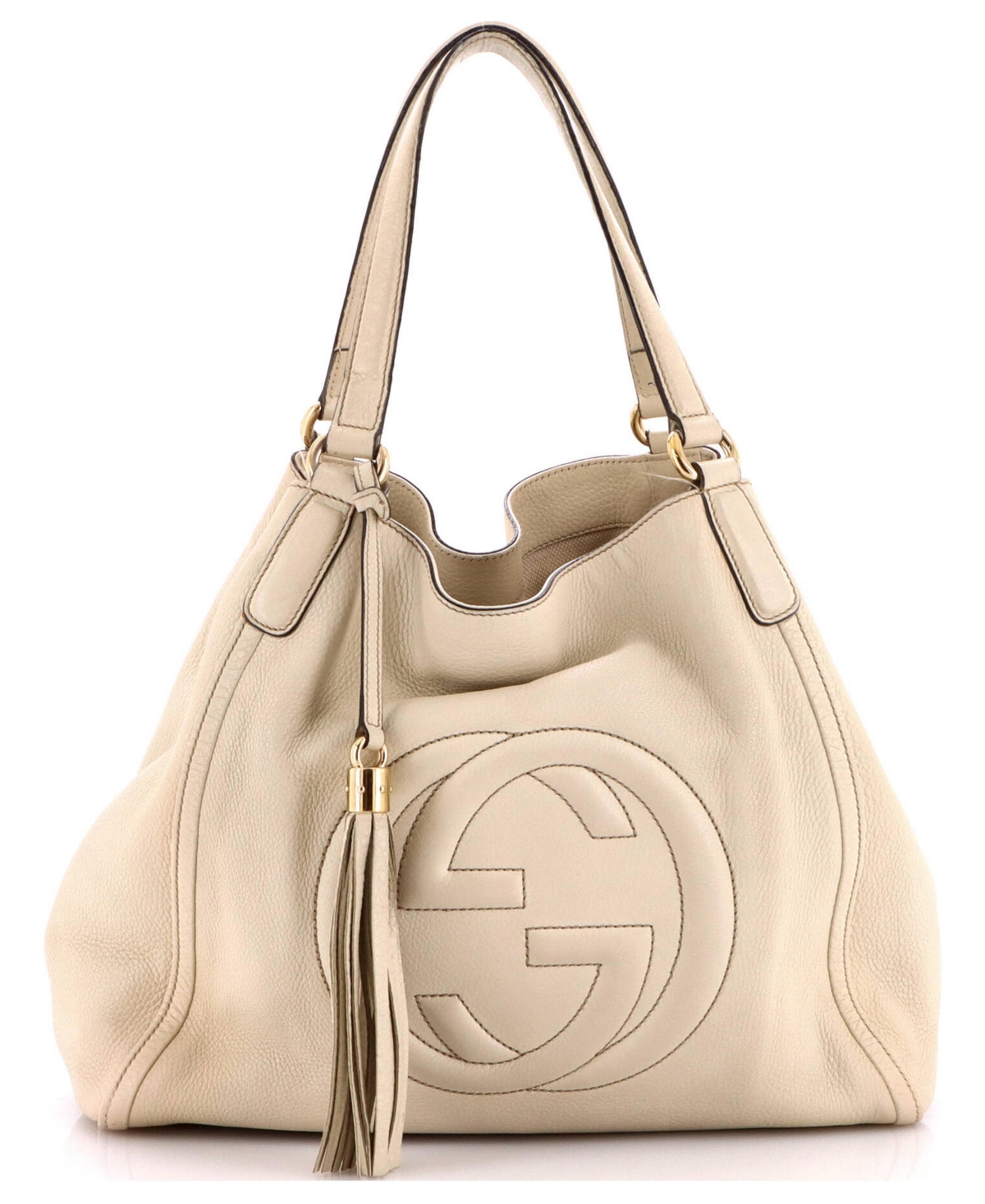 Pre-Owned Gucci Large Soho Shoulder Bag Leather - Natural