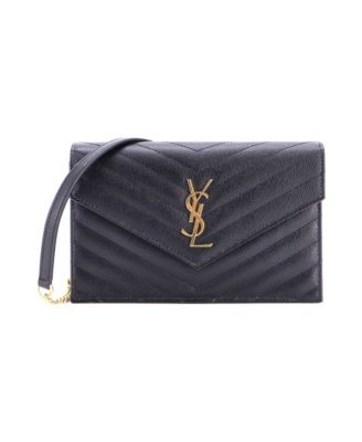 Small Classic Monogram Wallet on Chain Matelasse Chevron Leather