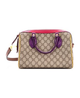 Small Convertible Boston Bag GG Coated Canvas and Leather