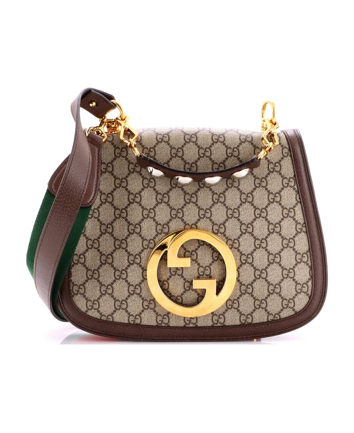 Pre-Owned Gucci Medium Blondie Nm Top Handle Bag Gg Coated Canvas - Brown