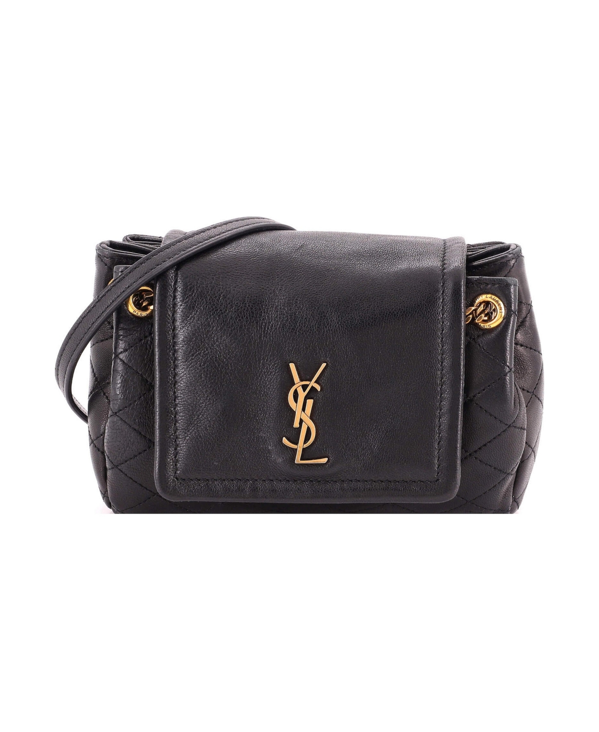 Pre-Owned Saint Laurent Mini Nolita Satchel Quilted Leather - Black