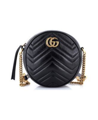 Mini GG Marmont Round Shoulder Bag Matelasse Leather