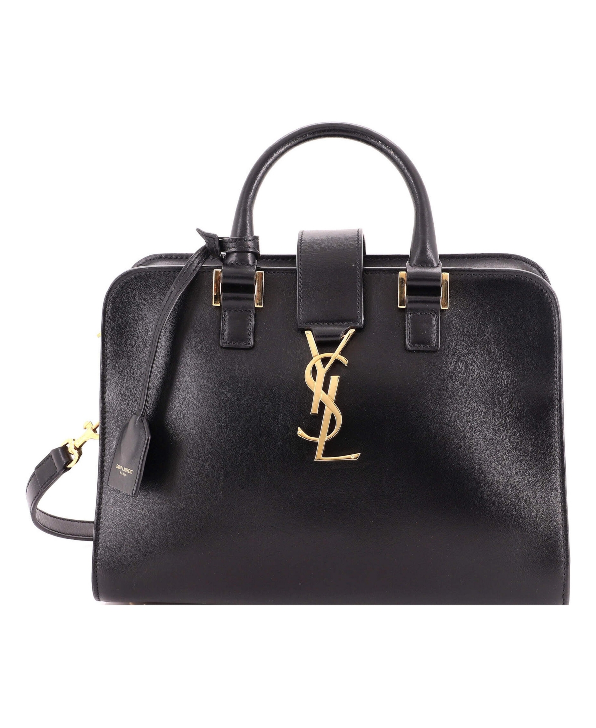 Pre-Owned Saint Laurent Baby Monogram Cabas Leather - Black