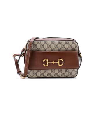 Small Horsebit 1955 Flap Pocket Camera Bag GG Coated Canvas and Leather