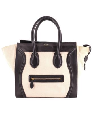 Mini Luggage Bag Canvas and Leather
