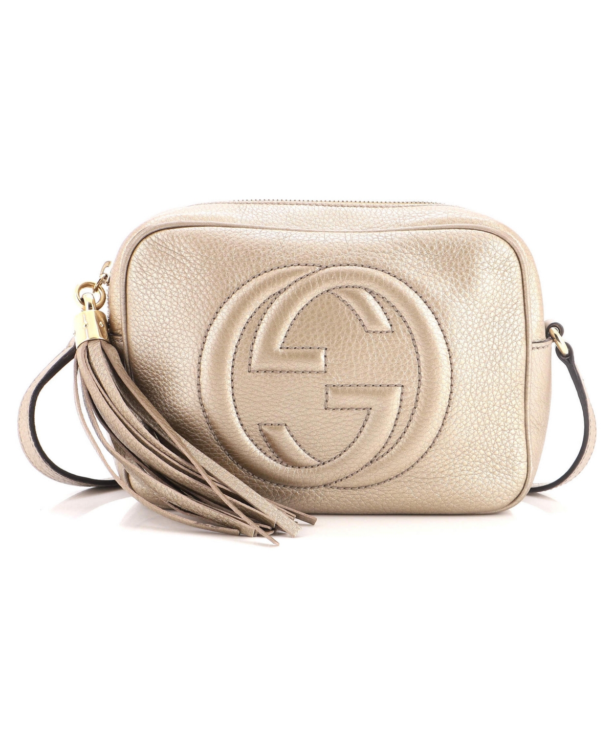 Pre-Owned Gucci Small Soho Disco Crossbody Bag Leather - Gold