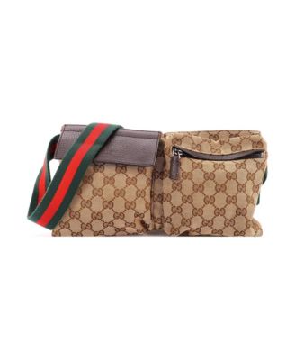 Vintage Double Belt Bag GG Canvas with Leather