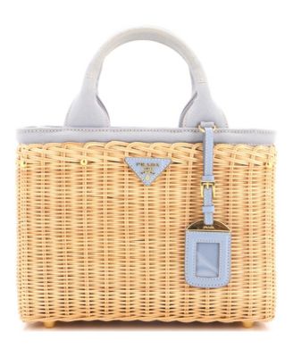Small Basket Bag Wicker with Canapa