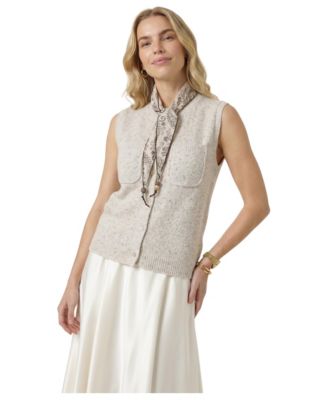 Women's V-Neck Sleeveless Knit Cardigan Vest